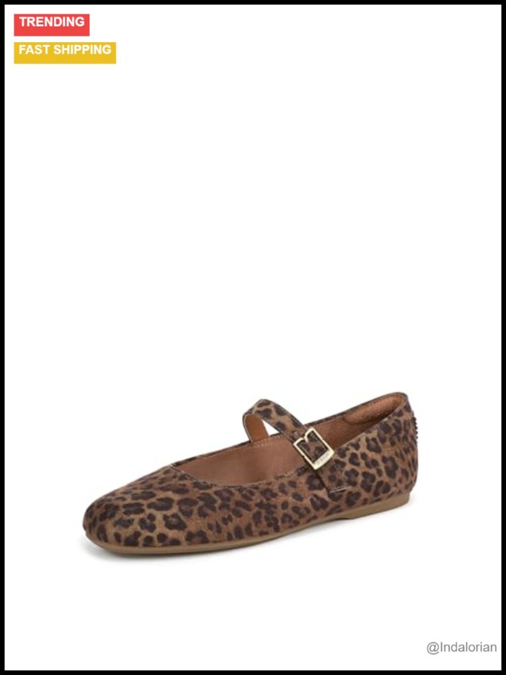 Faux Leather Mary Jane Flats with Buckle Adjustable Comfort Arch Support